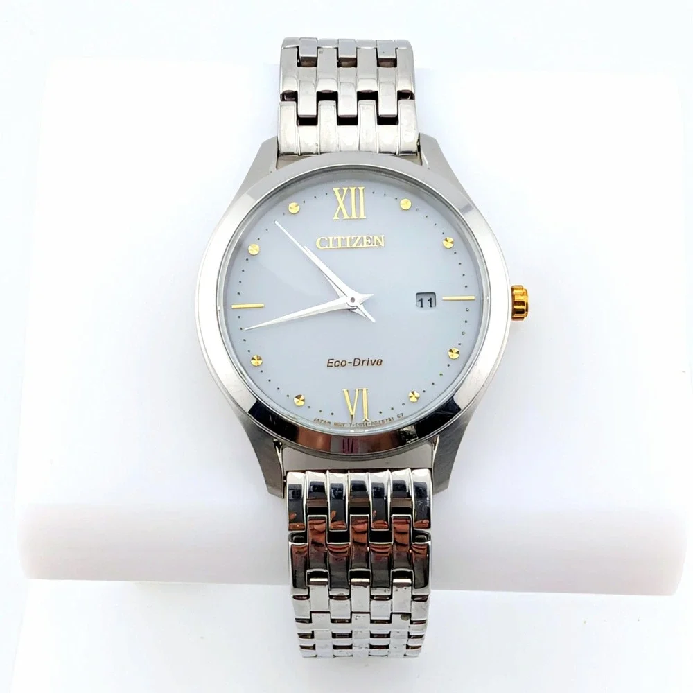 Citizen Chandler Watch Eco-Drive E011-R011723 Pearlescent White New Capacitor